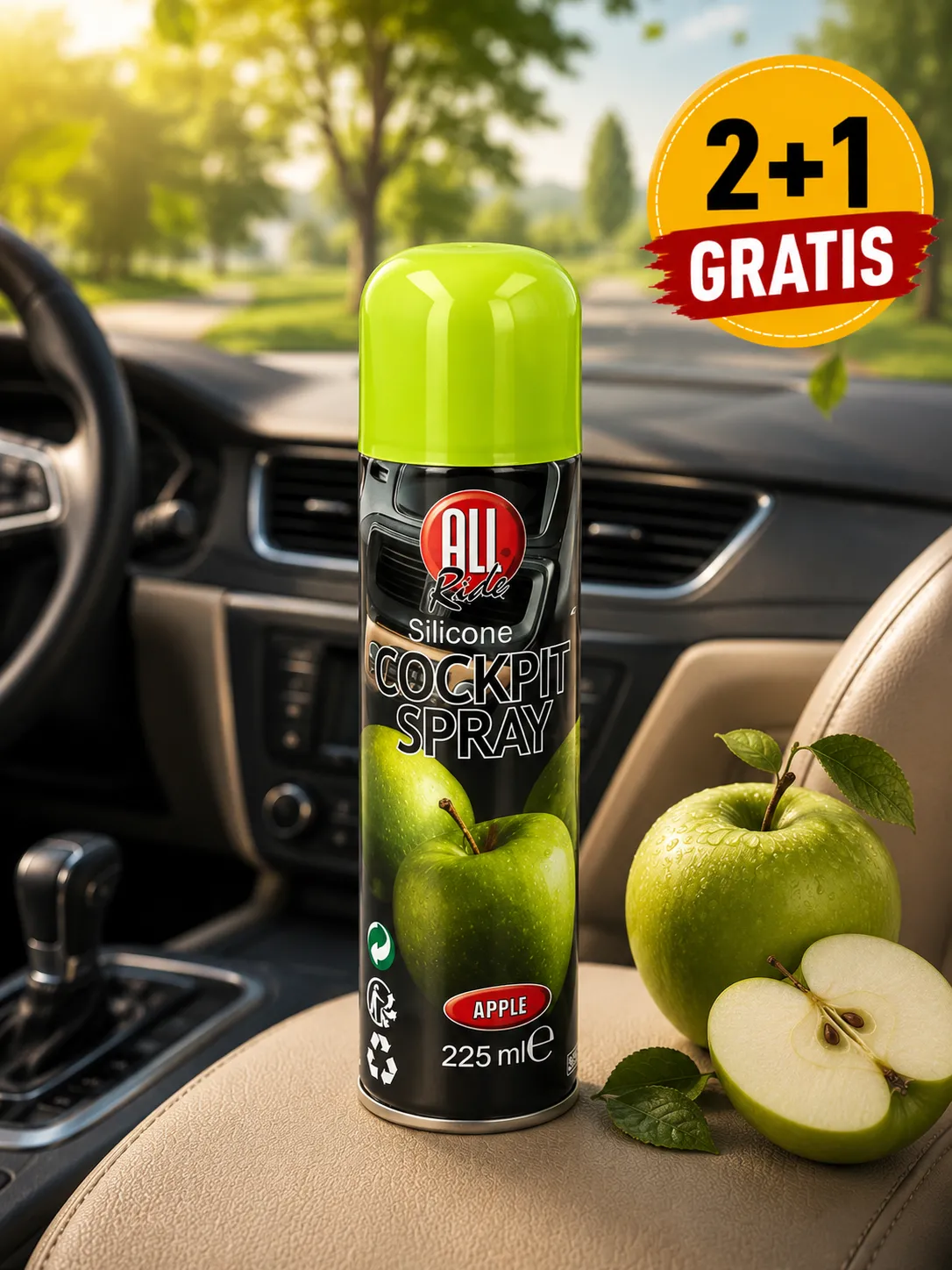 2+1  Gratis - Cockpitspray appel 225ml