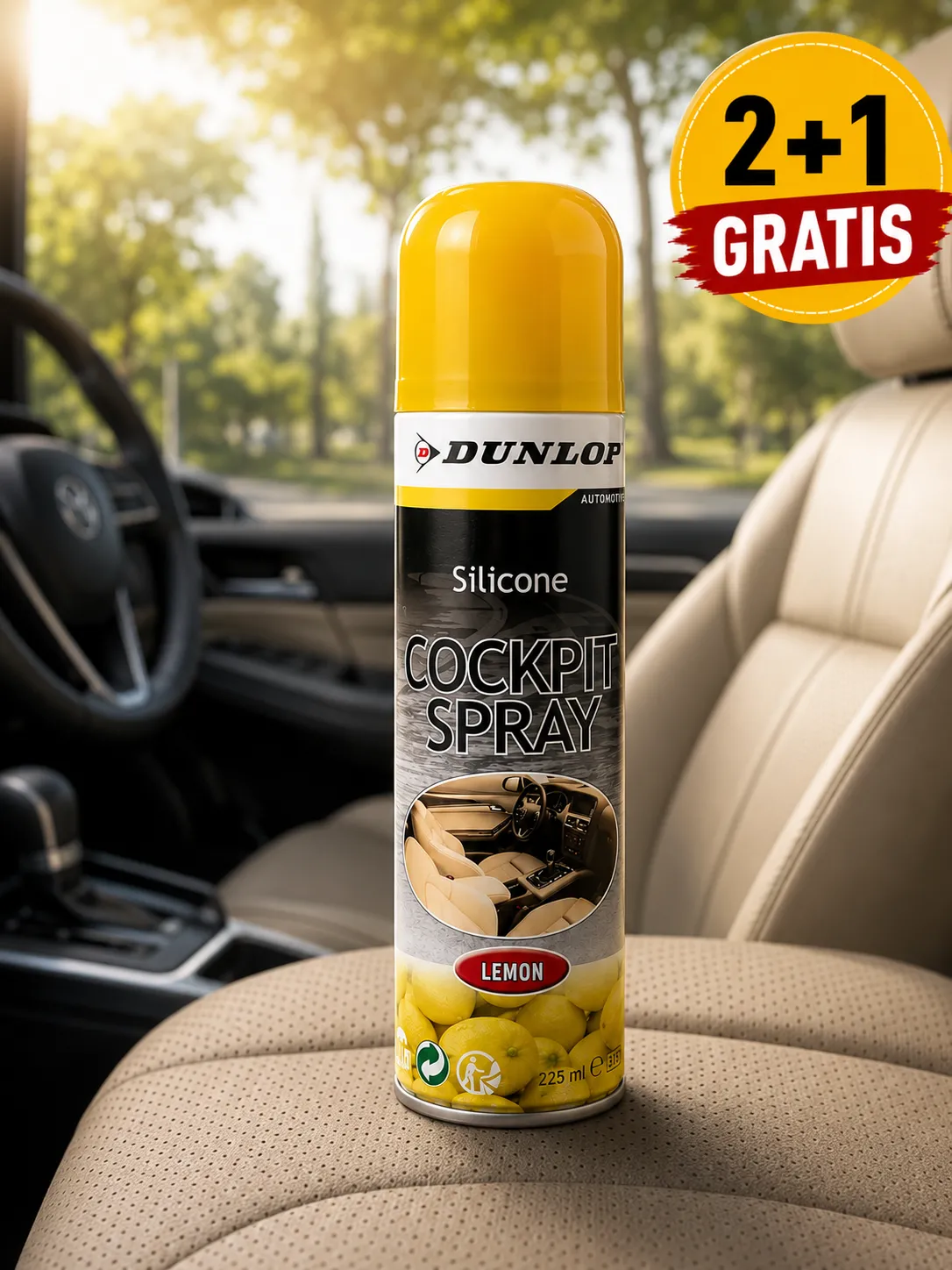 2+1  Gratis - Dunlop Cockpitspray Geel 225 Ml Citroen